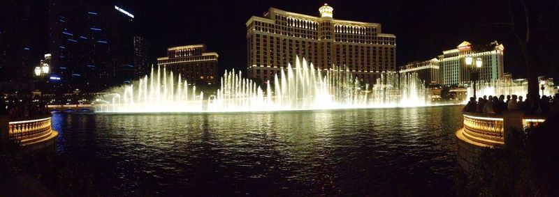 View of illuminated city at night