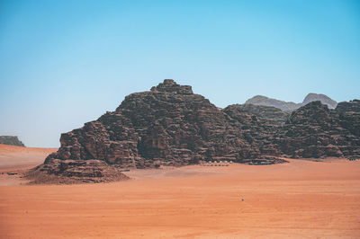 Scenic view of desert against clear sky