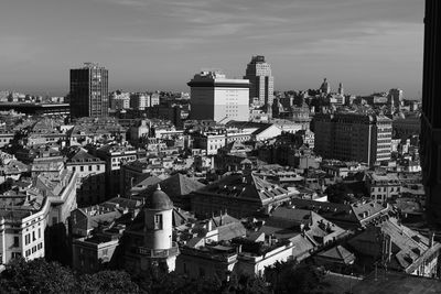 High angle view of cityscape against sky