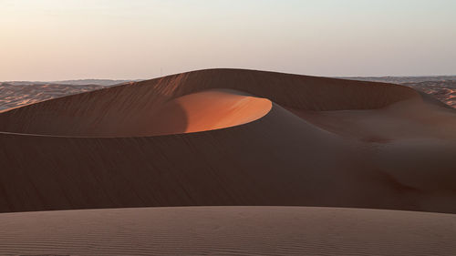 Sundown in desert. desert background.