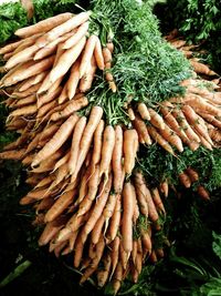 Full frame shot of carrots for sale at market stall