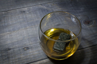 Close-up of drink on wooden table