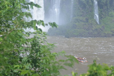 Scenic view of waterfall