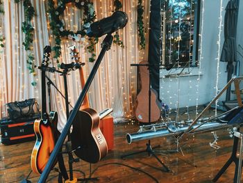 Musical instruments in stage during wedding