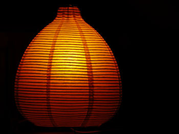 Close-up of illuminated lantern at night