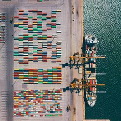 Aerial view of commercial dock