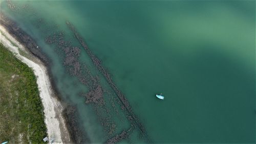 High angle view of sea shore