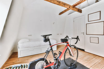 Exercise bike in bedroom