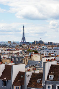 Landscape view of the city of paris with the eiffel tower