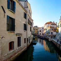 Canal amidst buildings in city