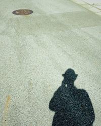 Shadow of man on wall