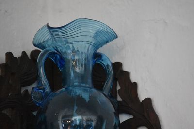 Close-up of sculpture against wall