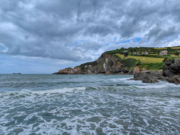 Combe martin beach on a moody summers day