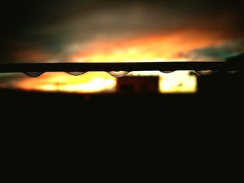 Close-up of silhouette plant against sky at sunset