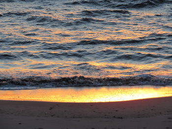 Scenic view of beach during sunset