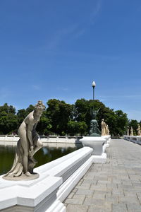 Western sculpture two rail of bridges. bang pa in palace. ayutthaya province. thailand.