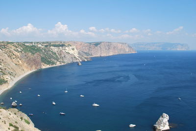 High angle view of sea against sky