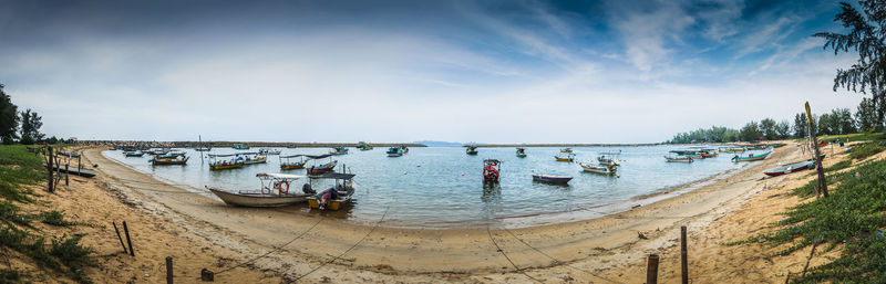 Boats in sea