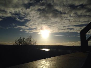 Sun shining through clouds