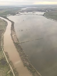 Aerial view of river against sky