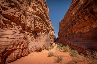 Rock formations on sunny day