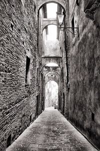 Narrow alley along buildings