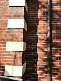 Close-up of brick wall with windows