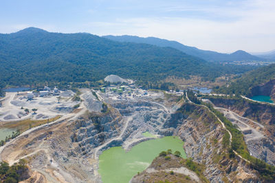 High angle view of mountain range