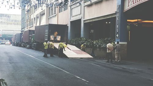 Man on street in city