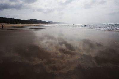 Scenic view of beach against sky