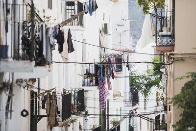 Clothes drying on clothesline