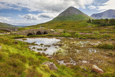 Scenic view of mountains against sky