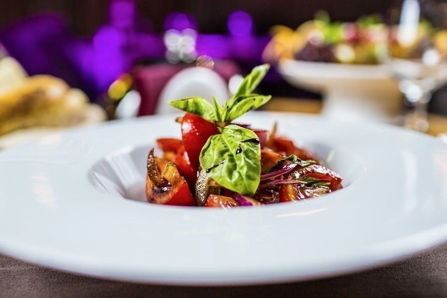 food, food and drink, plate, freshness, indoors, ready-to-eat, table, close-up, still life, serving size, indulgence, healthy eating, selective focus, meal, served, focus on foreground, salad, garnish, leaf, no people