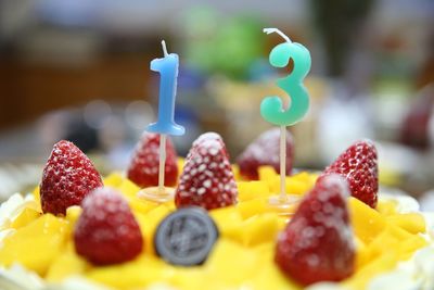 Close-up of cake with fruits