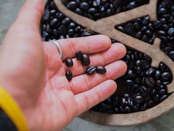 Close-up of hand holding fruit