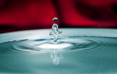 Close-up of splashing water in shape of a man