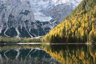 Reflection of mountain in lake