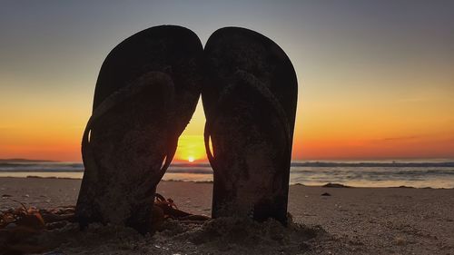 Scenic view of sea at sunset