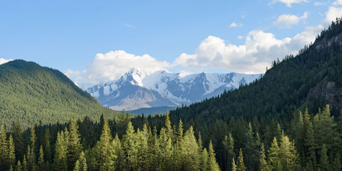 Panoramic view of mountains against sky