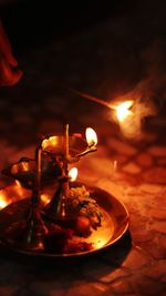 Close-up of lit candle
