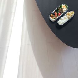 High angle view of food on table