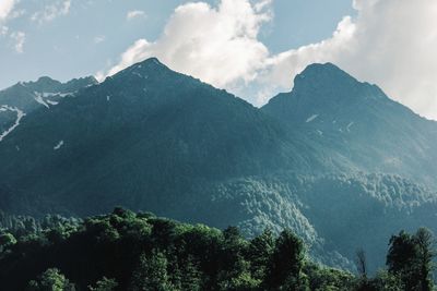 Scenic view of mountains against sky