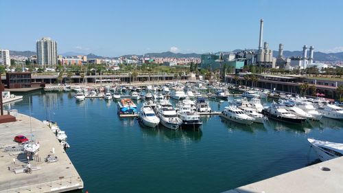 Boats in harbor