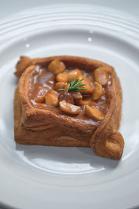 High angle view of meal served in plate