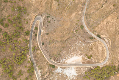 High angle view of road