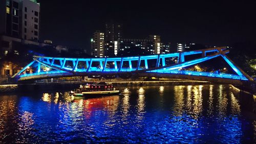 Bridge over river at night