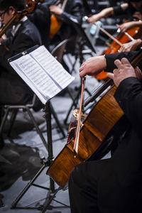 Musician playing cello