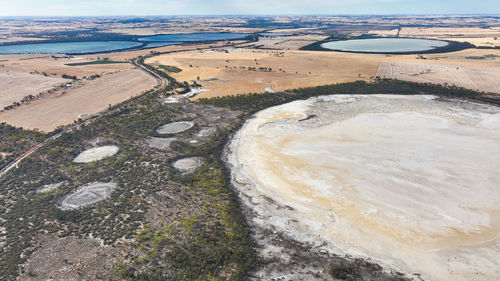 High angle view of beach