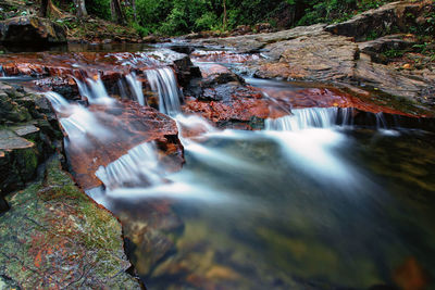 High angle view of waterfall