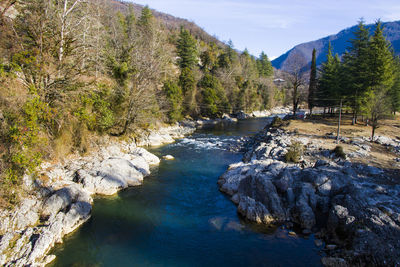 River landscape and view, daylight and outdoor, nature background in georgia